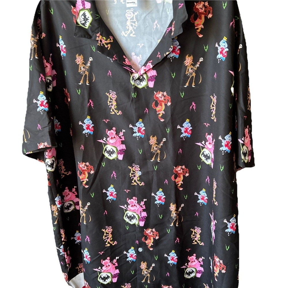 Count Chocula & Frankenberry In Band Black Button Down Collar 2XL‎ Polyester AOP - Picture 2 of 7